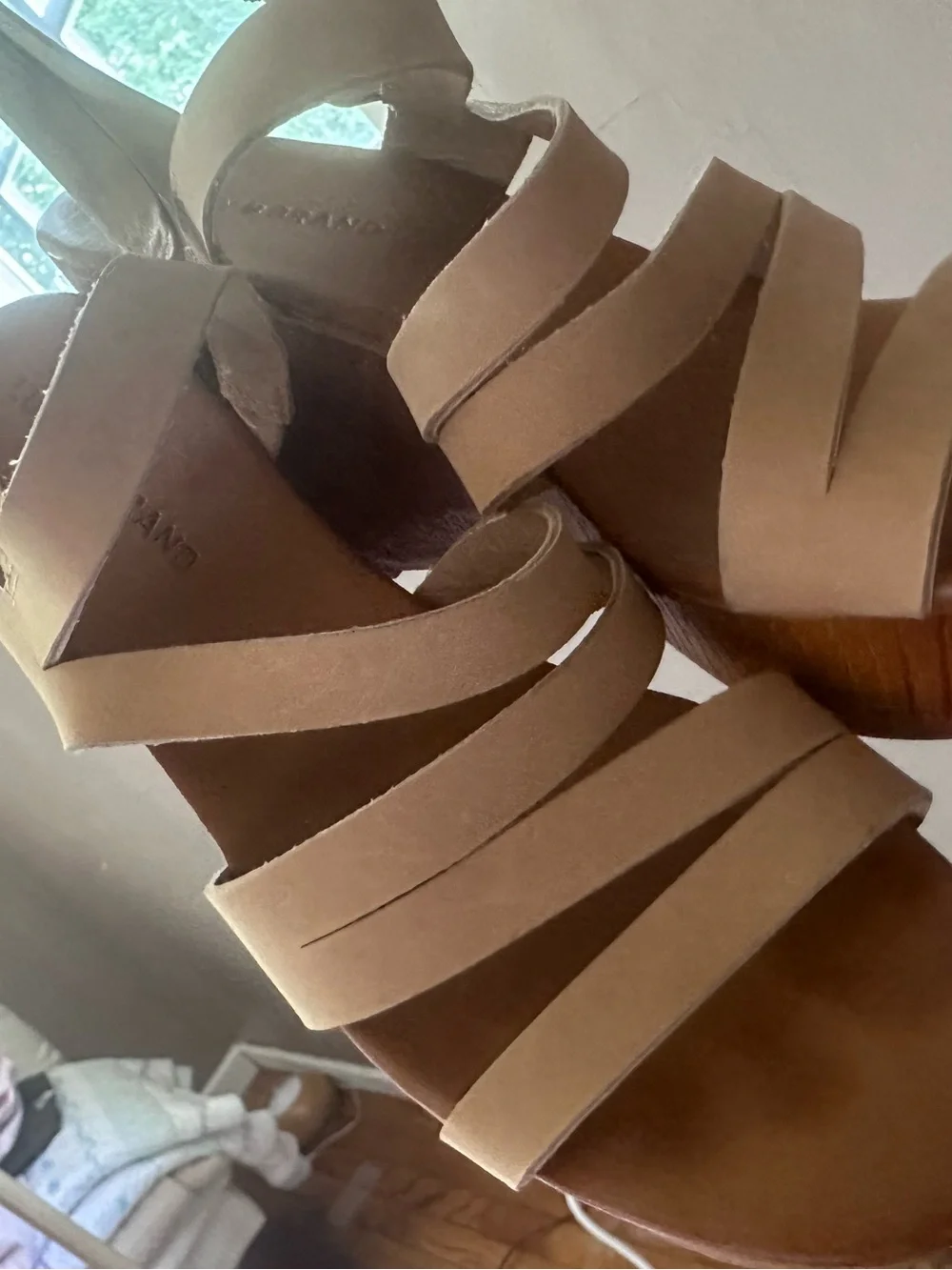 Women's Strappy Wedge Sandals - Tan lucky brand sz 9.5 W